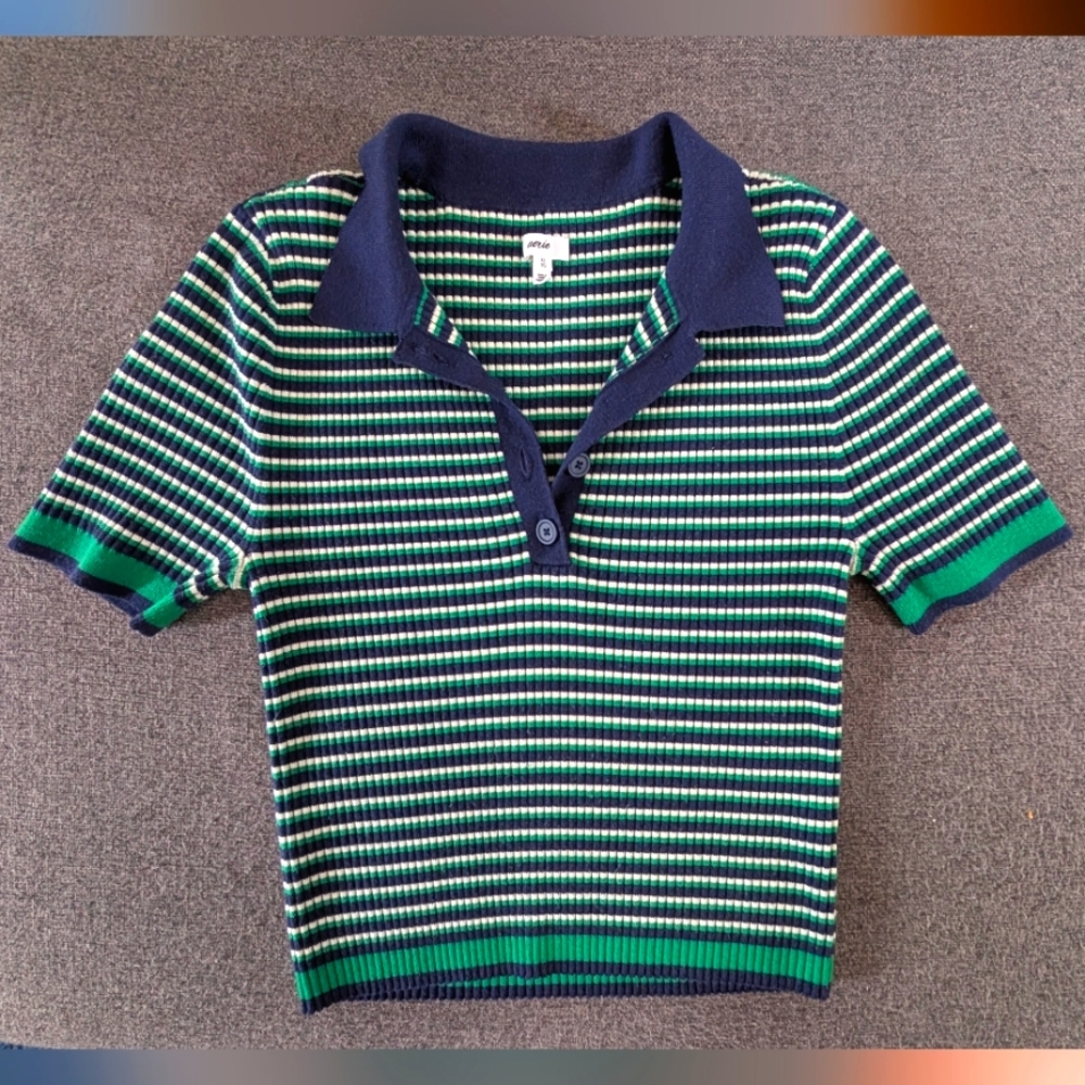 Aerie Sweater Cropped Polo T-shirt | Women's XL